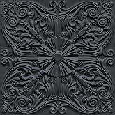 Art3d Spanish Floral Drop Ceiling Tiles, 24 x 24 in, 12-Pack, Black | PVC, Waterproof, Break-Proof, Wipeable Surface, Scratch Resistant, Cover 48 Sq. Ft, Ideal for Home &amp; Commercial Spaces