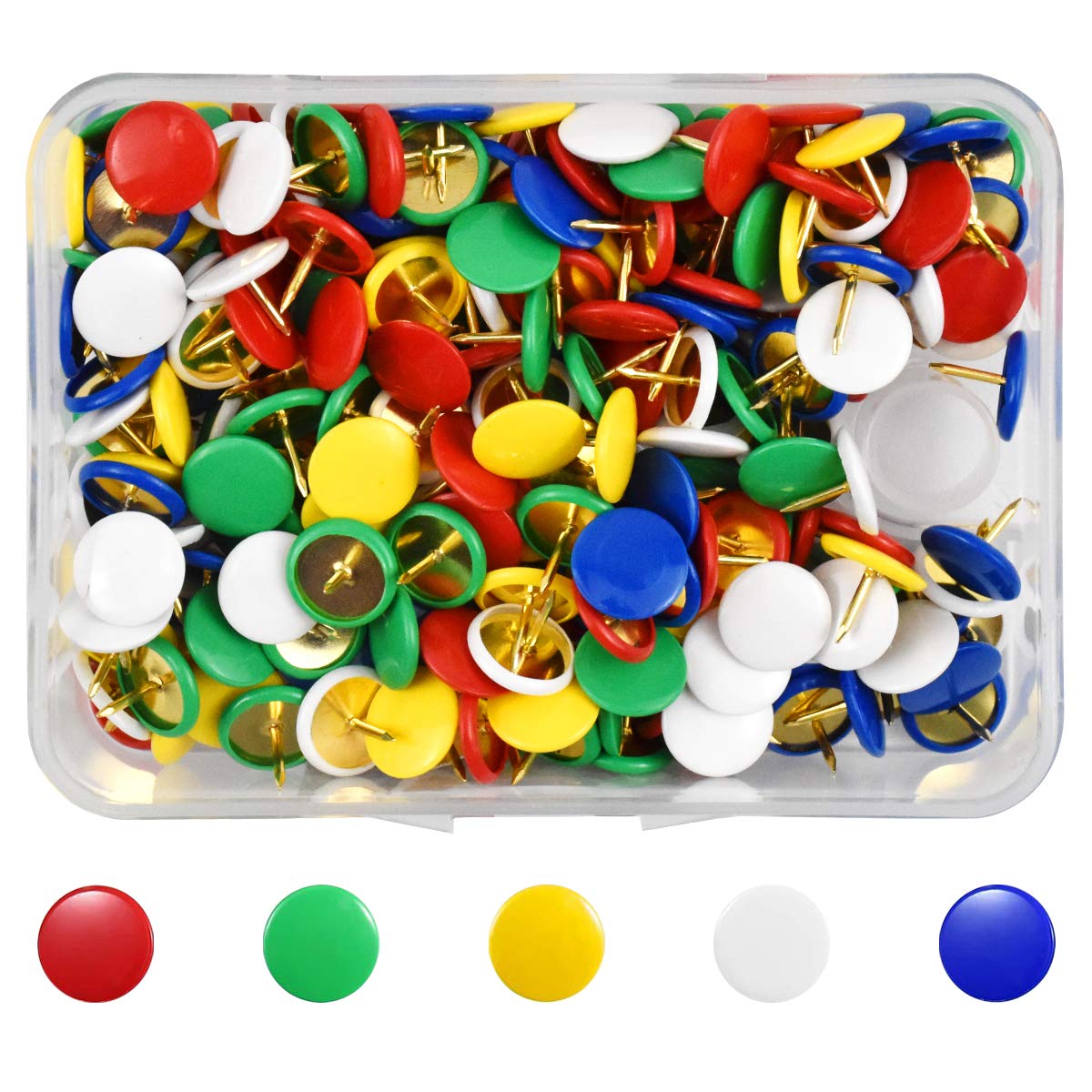 Dokpav 300PCS Colourful Push Pins, Decorative Drawing Pins, Creative Fashion Drawing Push Pins, Map Tacks Drawing Pins, Metal Thumb Tacks for Wall Maps, Photos, Bulletin Board, Cork Boards