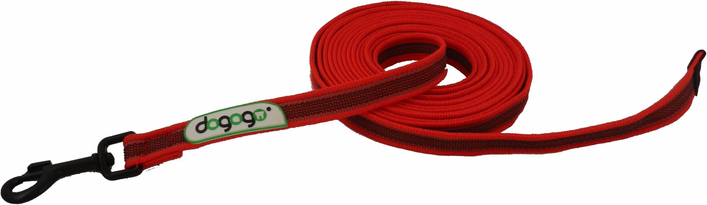 dogogo Rubber Leash without Hand Loop, 10 m, Red