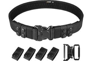 VOTAGOO GEAR Duty Belt 2'' Police Belts with Hook Lining, Nylon Tactical Belt for Law Enforcement Officers with 4 Belt Keeper