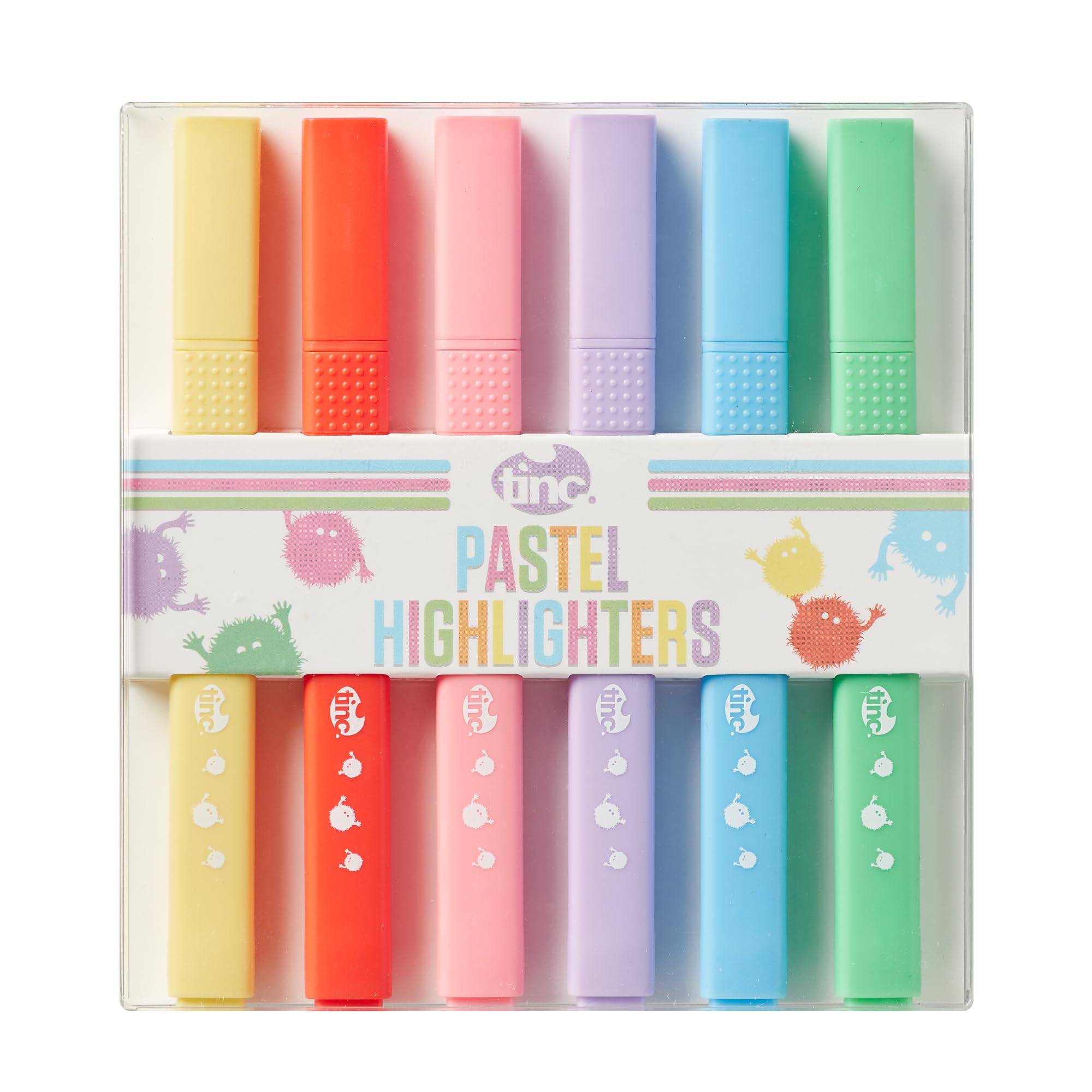Tinc Pretty Pastel Highlighters Perfect for School & Homework - Set of 6 Chisel Tip, S6PASTHL, Multicolor