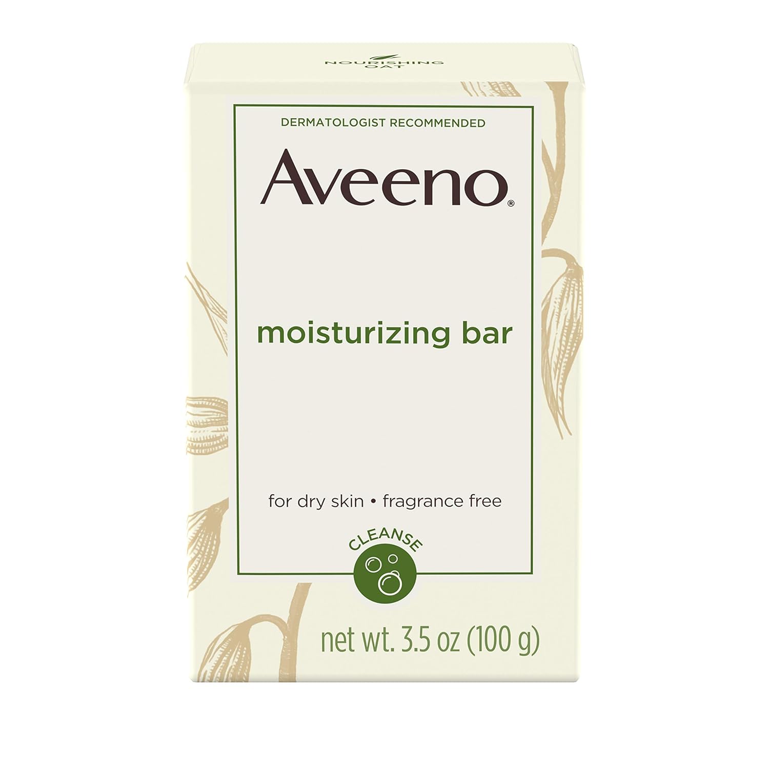 Aveeno Gentle Moisturizing Bar Facial Cleanser with Nourishing Oat for Dry Skin, Fragrance-free, Dye-Free, & Soap-Free, 3.5 oz: Prime Pantry