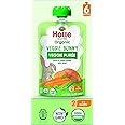 Holle Organic Baby Food Pouches - Veggie Bunny Baby Puree with Carrots, Peas and Sweet Potato - (6 Pack) Organic Baby Snacks + Fruit and Veggie Pouches for Weaning Babies 6 Months and Older
