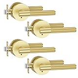 Asidrama 4 Pack Privacy Gold Door Handles, Door