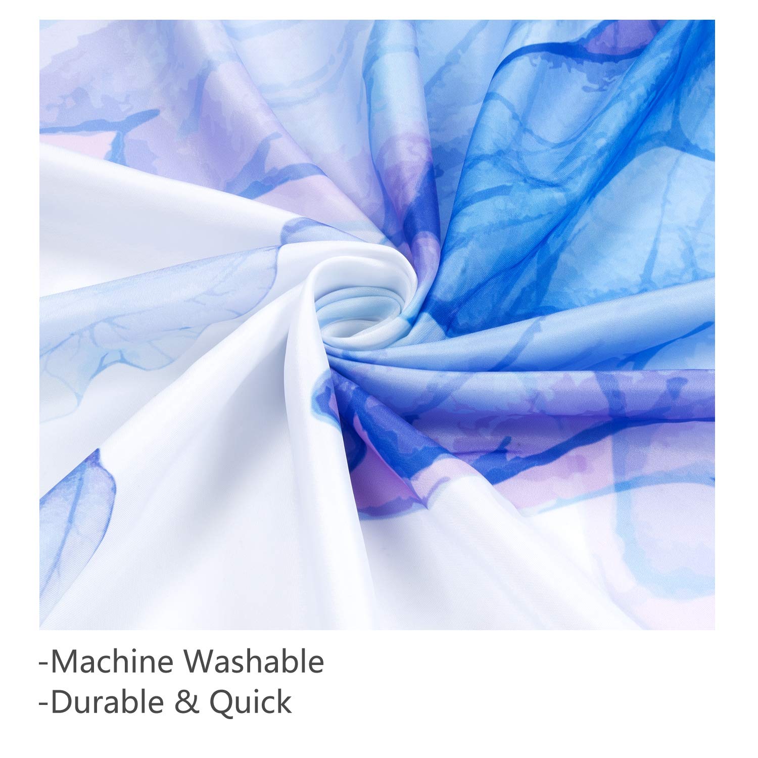 Vibesicily Shower Curtain, Durable Polyester Fabric Waterproof Bath Curtain for Bathroom Home Decor with 12 Hooks 71 x 71 Inch