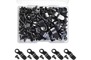 Ciieeo 120pcs Black Metal Frame Turn Button Fasteners with Screws and Backing Clips for Hanging Photo