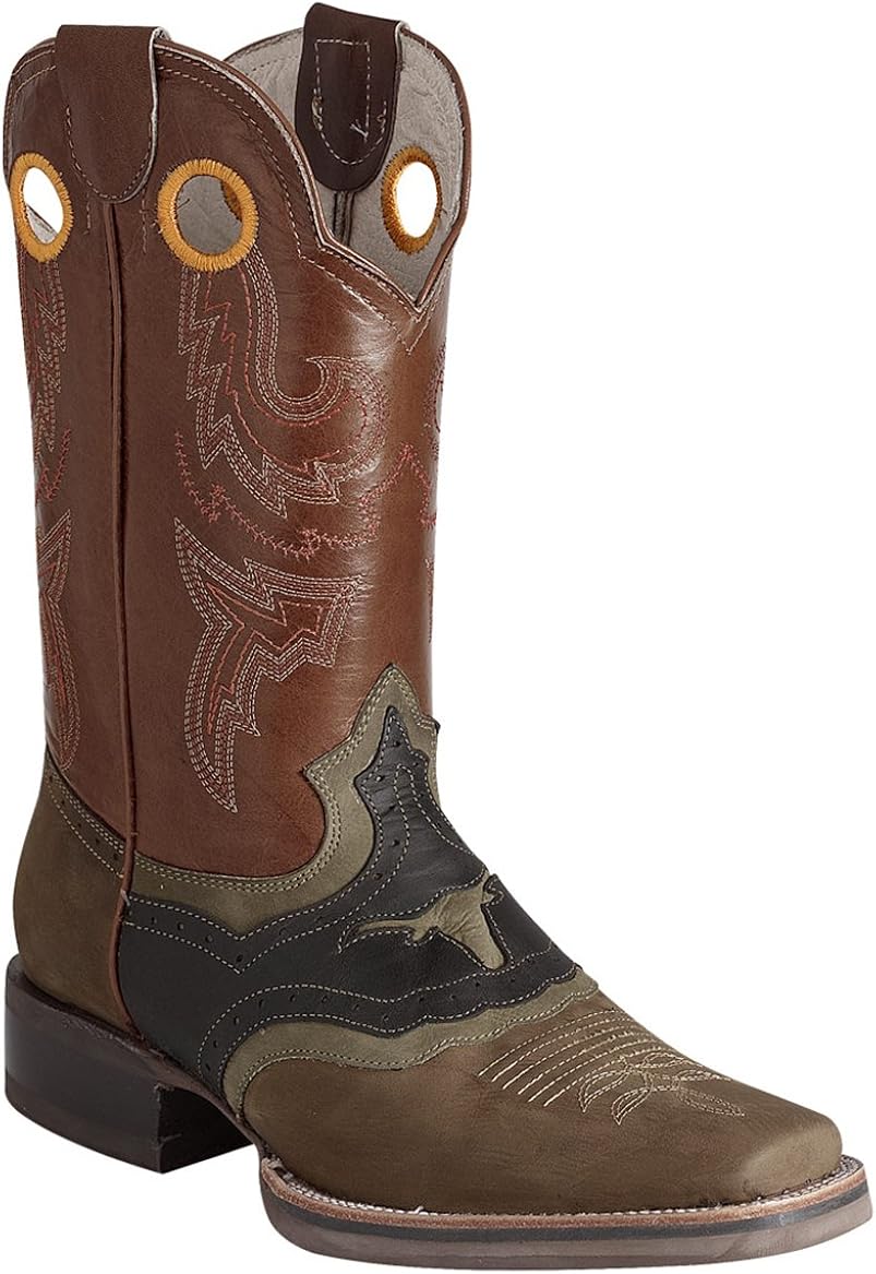 Estampida Men's Longhorn Square Rubber Western Boots