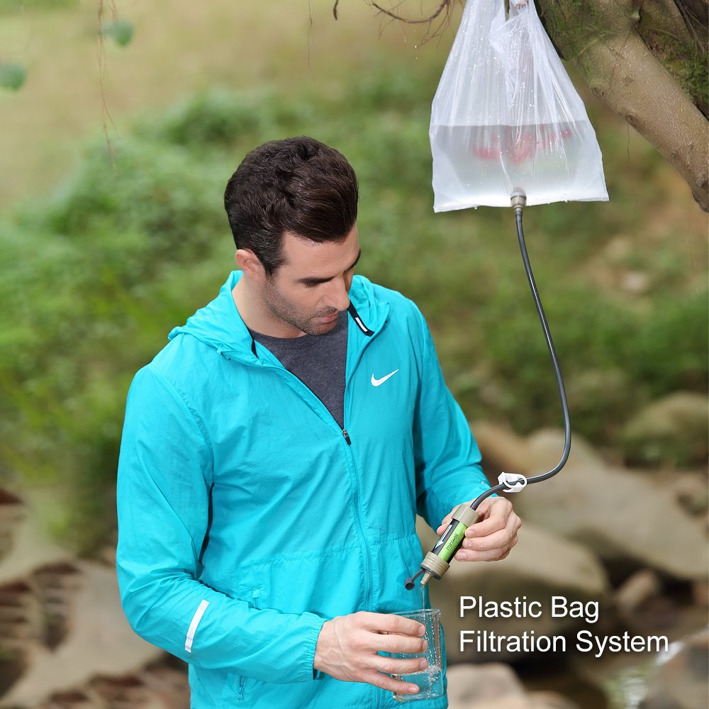 miniwell Gravity Water Filter Straw Ultralight Versatile Hiker Water Filter Optional Accessories. TUV Proven Emergency Kit Hurricane Storm Supplies.
