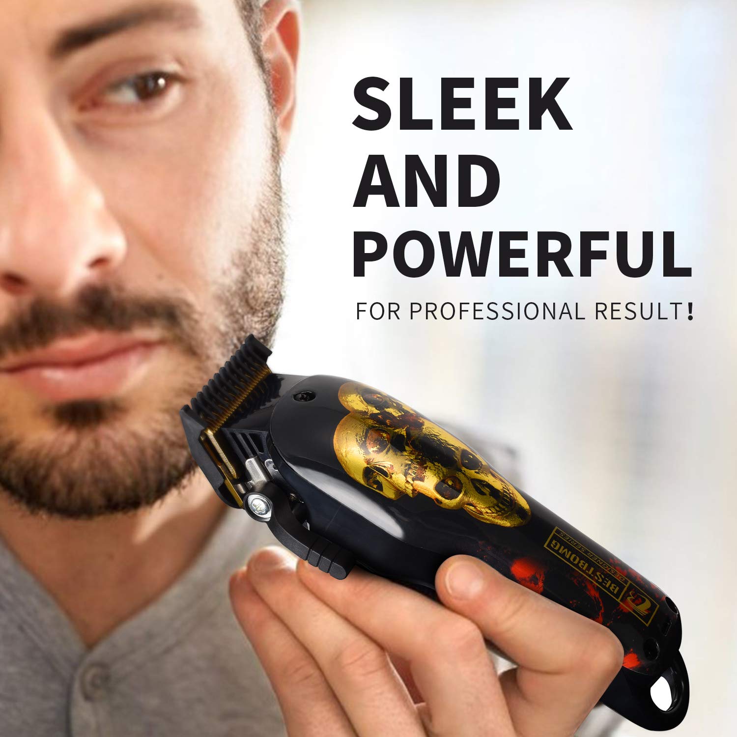 Cordless Rechargeable Hair Clippers for Men Built-in 2000mAh Lithium Ion Professional Barber Supplies Hair Trimmer Hair Cutting Machine (Hair clipper)