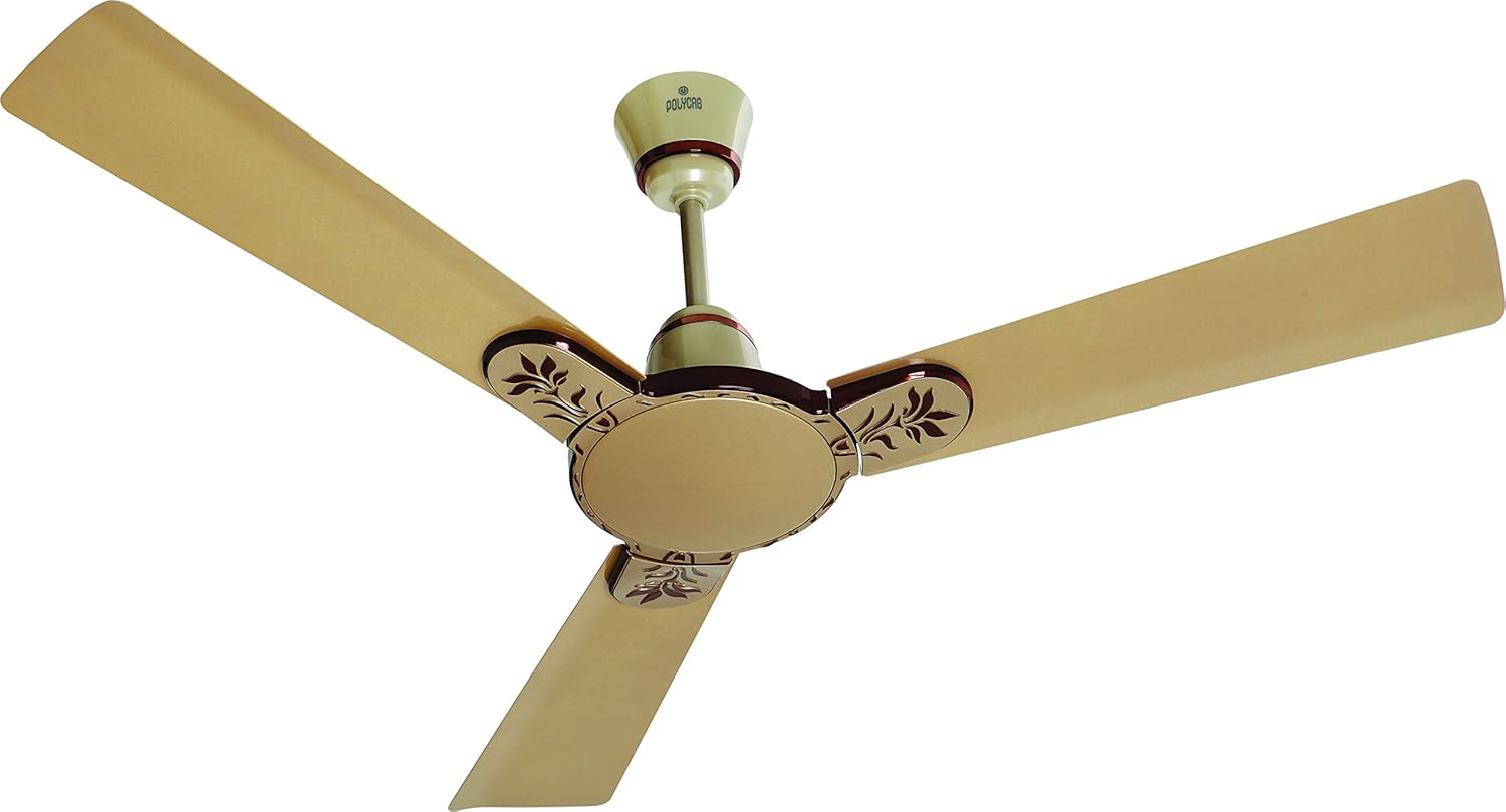 Buy Polycab Eleganz Floral 1200mm Ceiling Fan (Briken gold) Online at