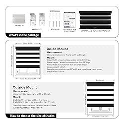 AOSKY Custom Cordless Zebra Blinds for Windows Pull