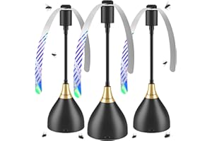Neijiaer Fly Fans for Tables 2024 Upgraded, Practical Fly Repellent Fan with Soft Blades, USB or Batteries Powered, Soundless and Portable Fly Fan Keeps Your Food Clean(3 Black)