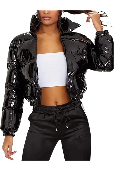 KANSOON Puffer Jacket Womens Cropped 