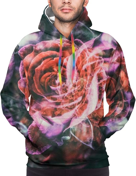 Amazon Co Jp ノスタルジックな薔薇 長袖 パーカー メンズ ト軽くて通気性 セーター メンズ 面白 秋 春 カジュアル服 服 ファッション小物