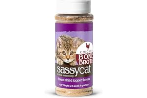 Herbsmith Sassy Cat Kibble Seasoning – Freeze Dried Bone Broth – Cat Food Topper for Picky Eaters – Chicken Bone Broth