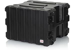 Gator Cases Pro Series 19" Depth 8U Rolling Rack Case with Recessed Wheels, Black