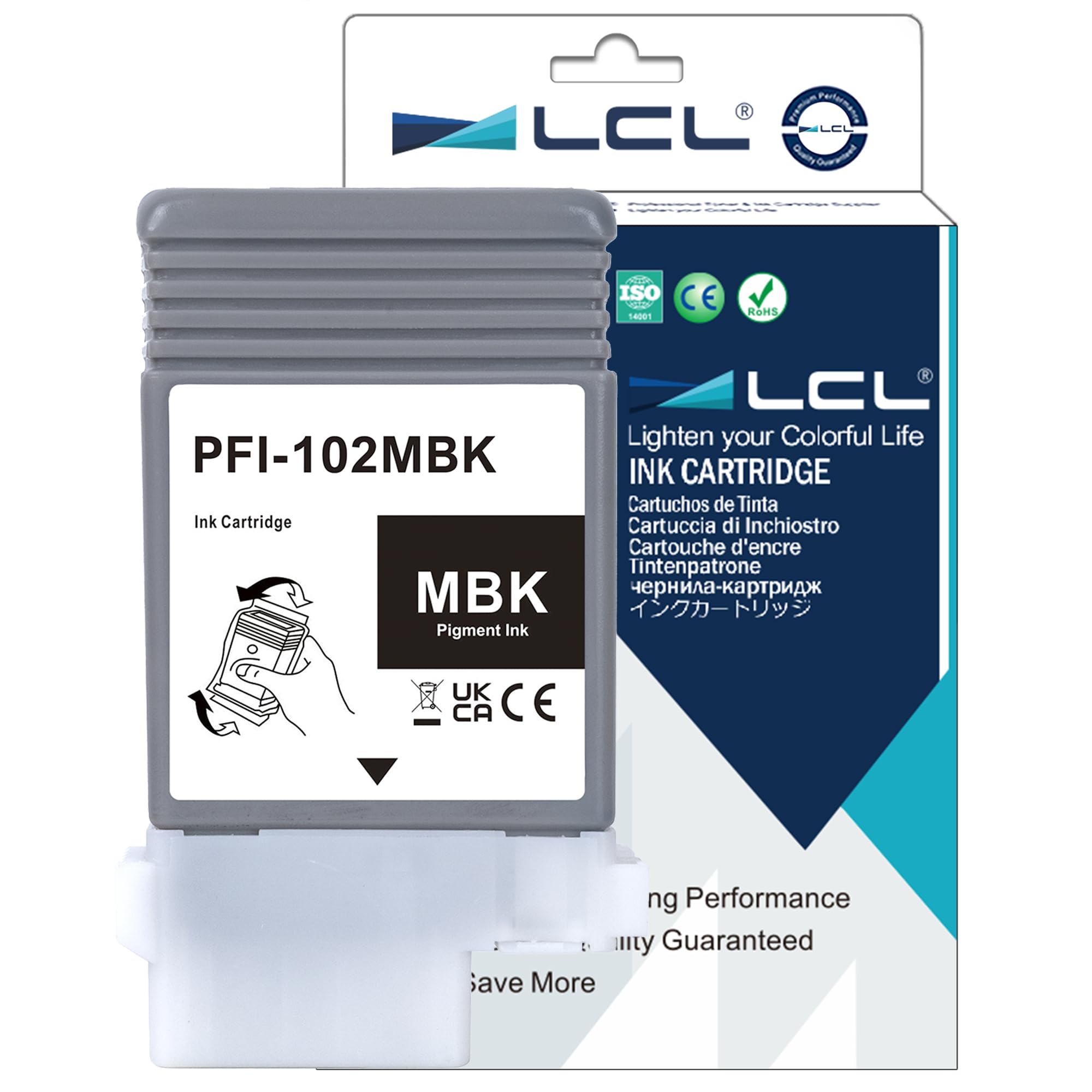 LCL PFI102 MBK Ink Cartridge Replacement for Canon PFI-102 PFI-102MBK for Canon imagePROGRAF iPF500 iPF510 iPF600 iPF605 iPF610 iPF650 iPF655 iPF700 iPF710 iPF720 iPF750 iPF755 iPF760 iPF765 (1 Pack)