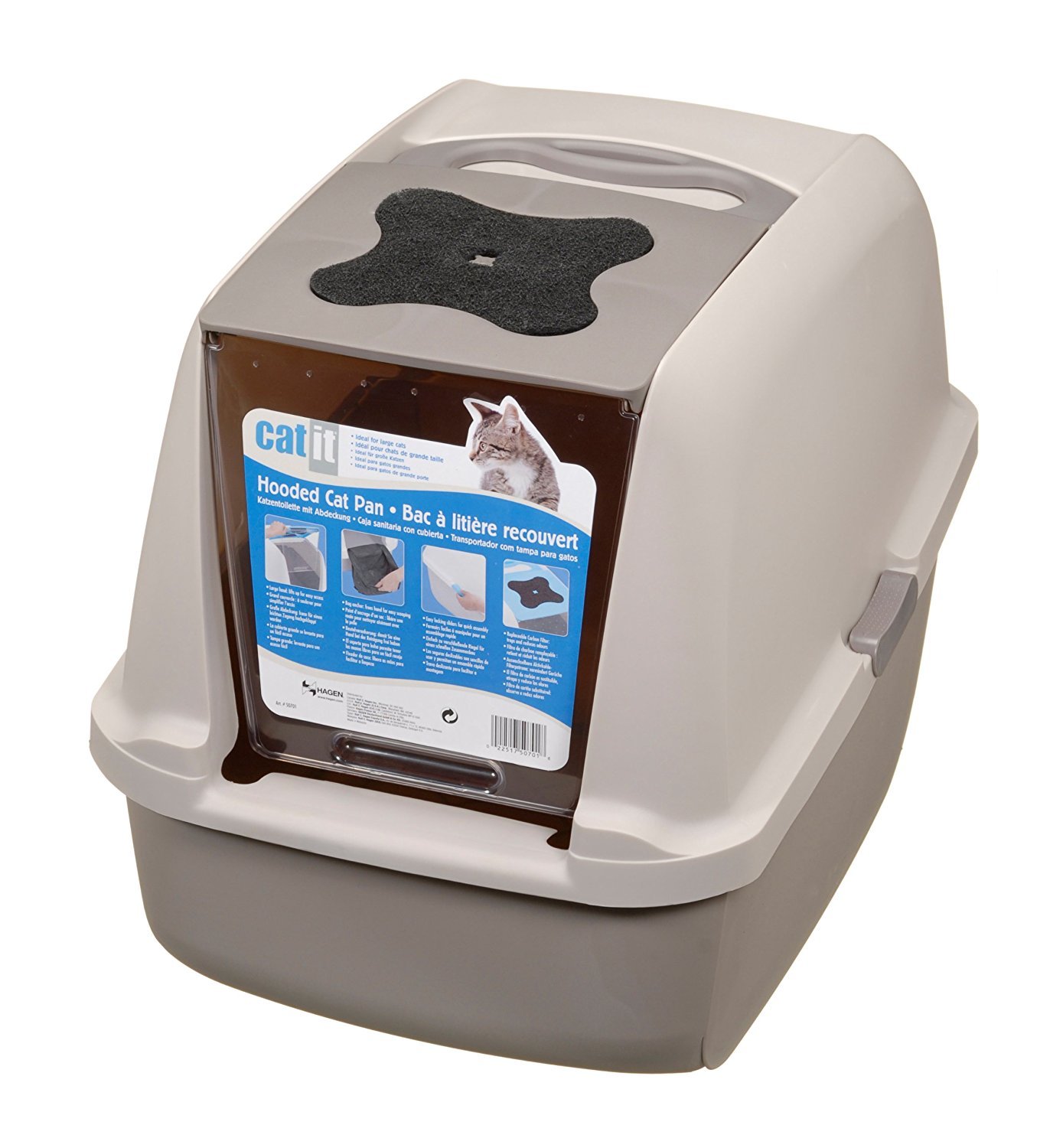 Catit Hooded Cat Litter Pan Gray The Cat Site