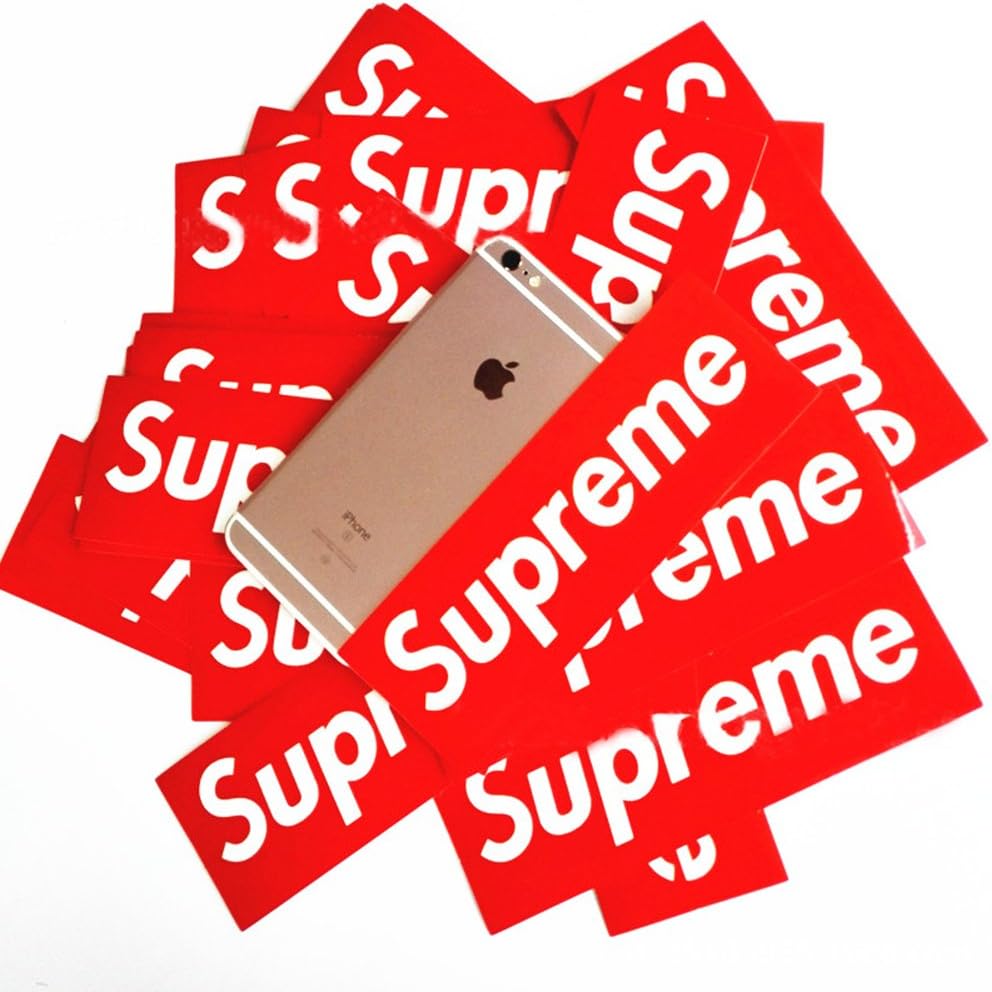 Supreme Stickers - 10 Piece Supreme Stickers - Large Size (8 inches x 2.2inches) (8in2.2in)
