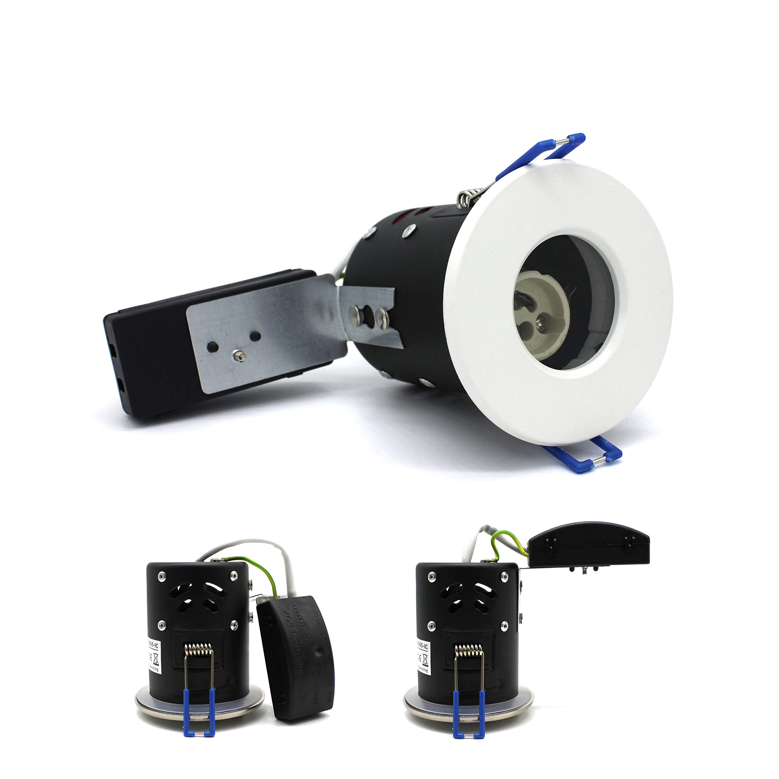 sanlumia 2 X LED Fire Rated Downlight Can GU10 Recessed Ceiling Twist & Lock Interchangeable Downlight IP65 White