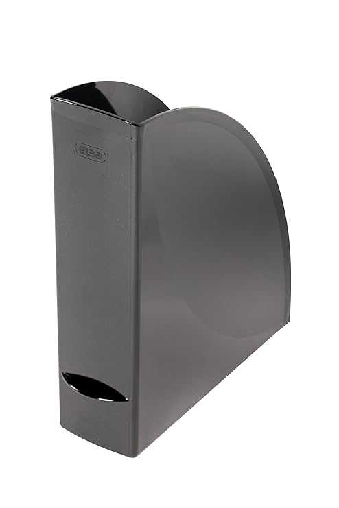 ELBA 400091711 Stehsammler wave 4er Pack aus Kunststoff 100% recyclebar, robust, hochwertig und schick schwarz Archivbox Zeit