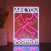 Neonawall Funny Cat Neon Sign, Dimmable USB-Powered LED Light for Wall Decor, Bathroom Apartment House Bar Decoration 16.9 x 11.8 inch