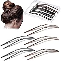 24 Pcs U Shaped Hair Pins Ballet Bobby Pins U Pin Hair Styling Pins Bobby Pins for Updo with Storage Box Metal U Bun Hair Pin