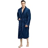 NY Threads Mens Robe, Luxury Plush Fleece Mens Bathrobe, Spa Bath Robe for Men