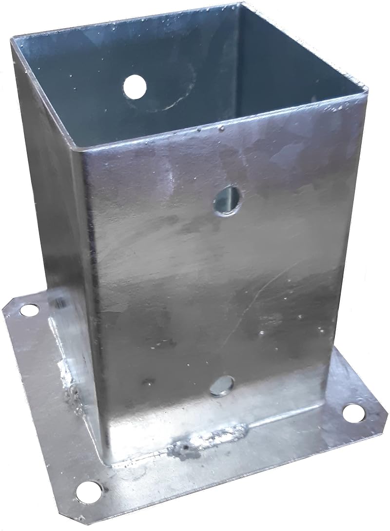 LLB Bolt Down Square Bracket 100mm x 100mm Post Base Heavy Duty Galvanised
