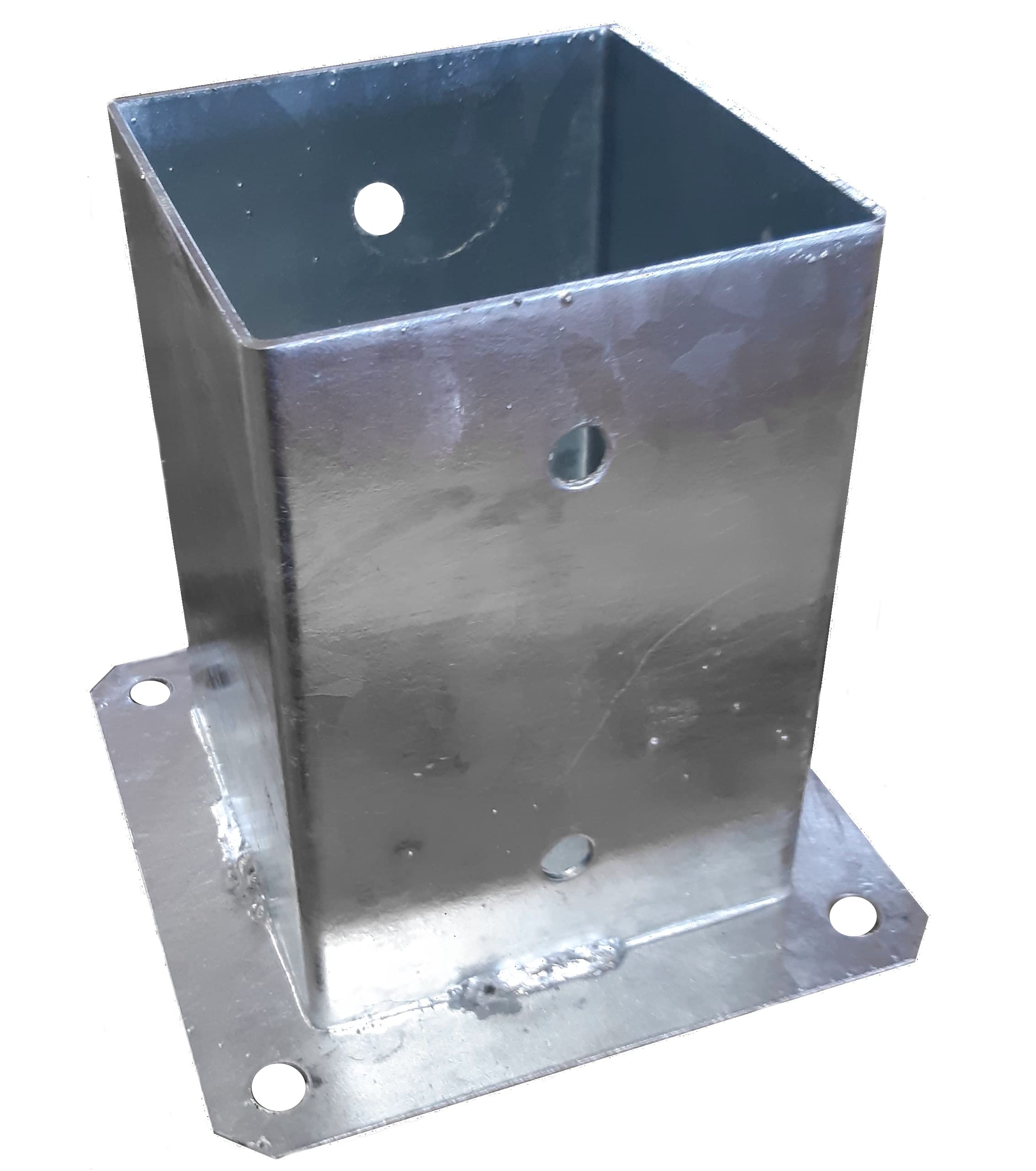 Bolt Down Square Bracket for Pergola Posts Heavy Duty Hot-Dip Galvanised Post Fence Foot Base Support Size: 90mm x 90mm (3.54"x3.54")
