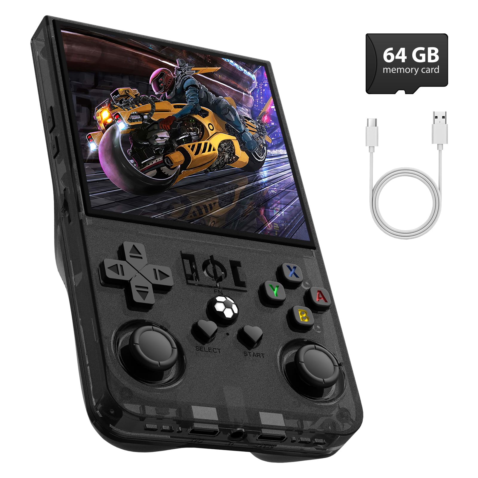 Photo 1 of *FOR PARTS ONLY* R36MAX Retro Gaming Console, 4.0 Inch Handheld Game Console with 64GB Classic Video Games Inchluded,Support 30+ Simulators,Hand Held Game Console for Christmas (Black)