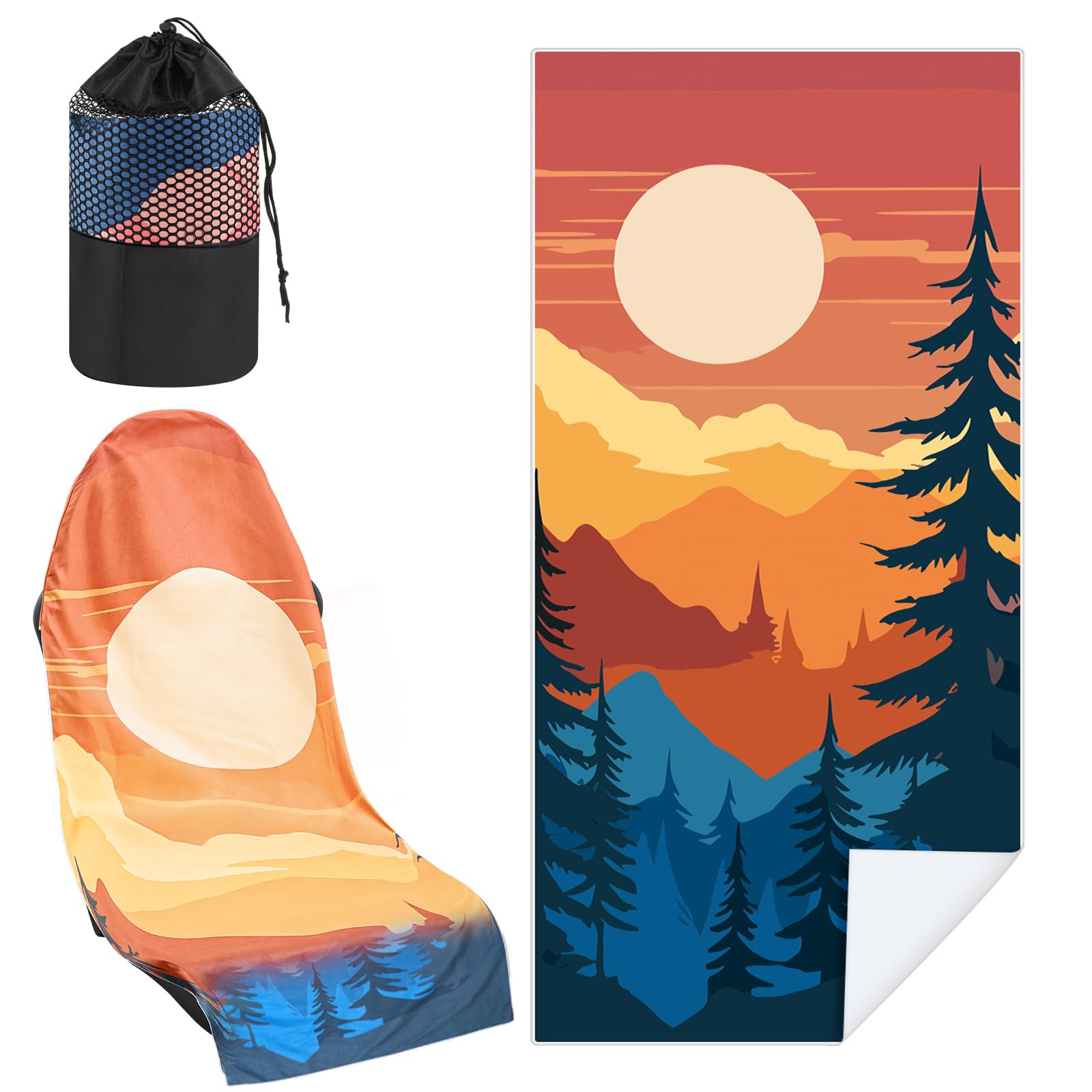Photo 1 of Hahafelt Car Seat Towel Covers with Storage Bag Seat Post Workout Sweat Cover Washable Non Slip for Car Towel for Dog Pet Workout Outdoor Sport Activities (Sedona)