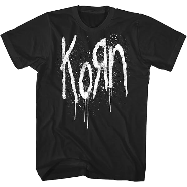 Korn Red Logo Adult Black Short Sleeve T Shirt Vintage Style