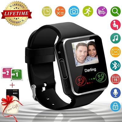 Android Smart Watch Bluetooth Smart Watch with Camera SIM Card Slot Touch Screen Smartwatch Fitness Tracker Sleep Pedometer Sports Activity Tracker