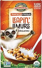 EnviroKidz Organic Leapin' Lemurs Cereal, 10 oz (Pack of 1), Peanut Butter & Chocolate, Whole Grain Kids Breakfast, Gluten Fr