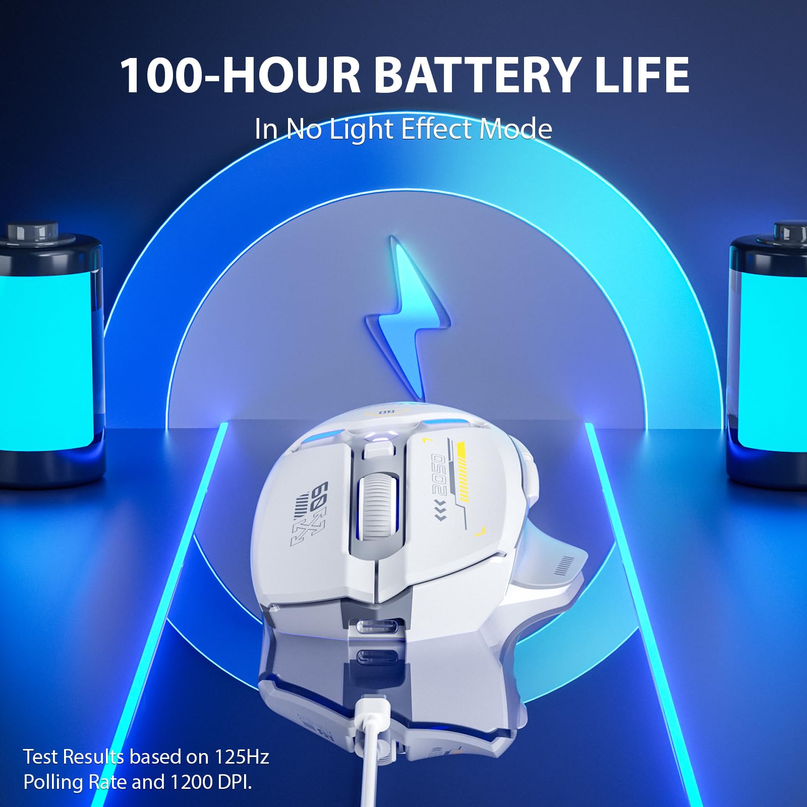 INPHIC IN9 Wireless Gaming Mouse, True Tri-Mode Bluetooth/Type-C Wired/2.4G Wireless Connection, 10000 DPl, Fully Programmable, RGB Backlit, for Laptop PC Mac