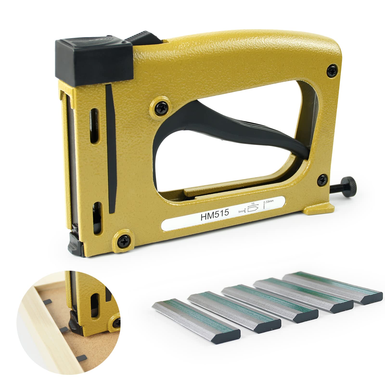 HM515 Manual Flexible Point Driver Kit with 1,000 Points for Securing Back Pieces of Picture Frames, Flex Point Tacker, Point Driver Gun, Picture Framing Nailer Tool