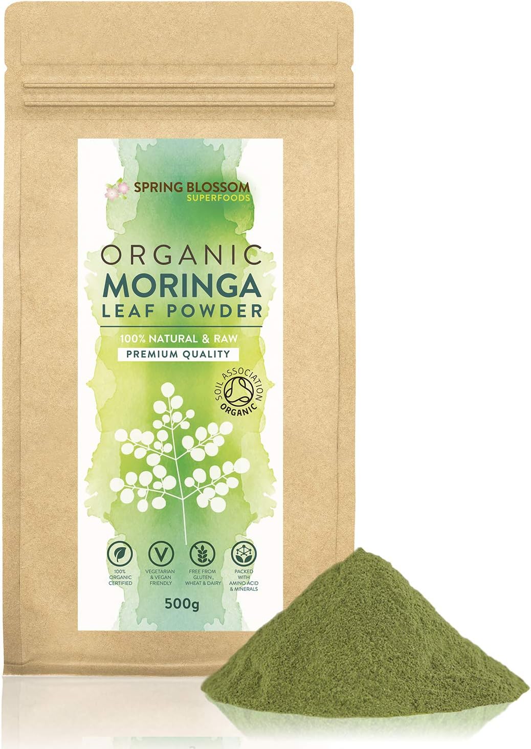 1KG Moringa Superleaf Powder Oleifera 100% Organic Raw Premium Quality Non-GMO Healthy Vegan Superfood Food Supplement Rich in Protein