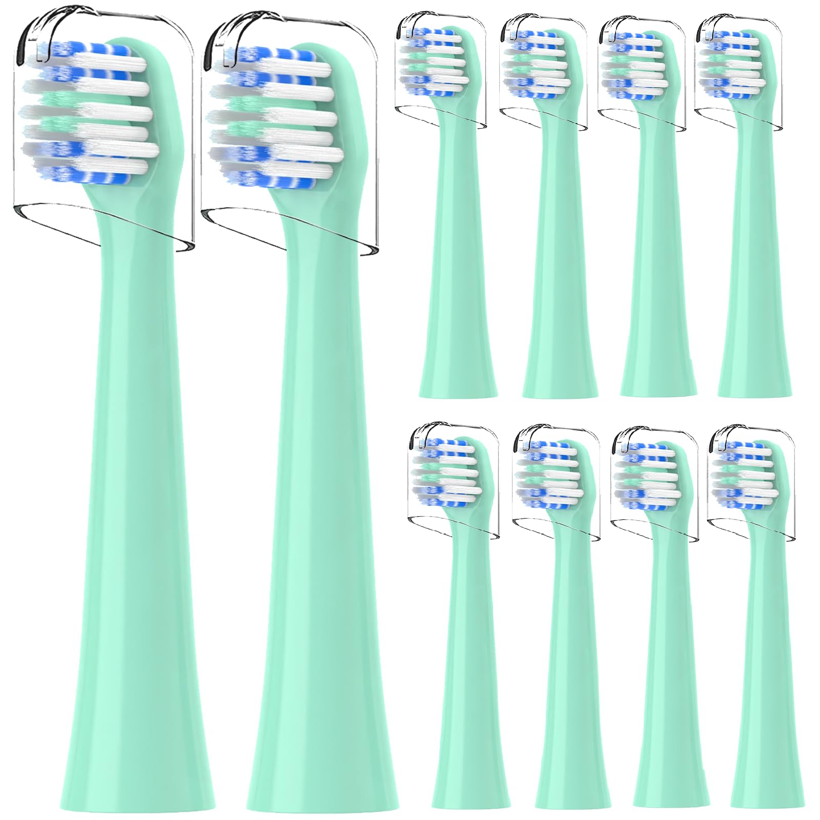 Photo 1 of Toothbrush Replacement Heads Compatible with Colgate Hum - Brush Heads Compatible with Hum Connected Smart Battery Electric Toothbrush, 10 Count, Green