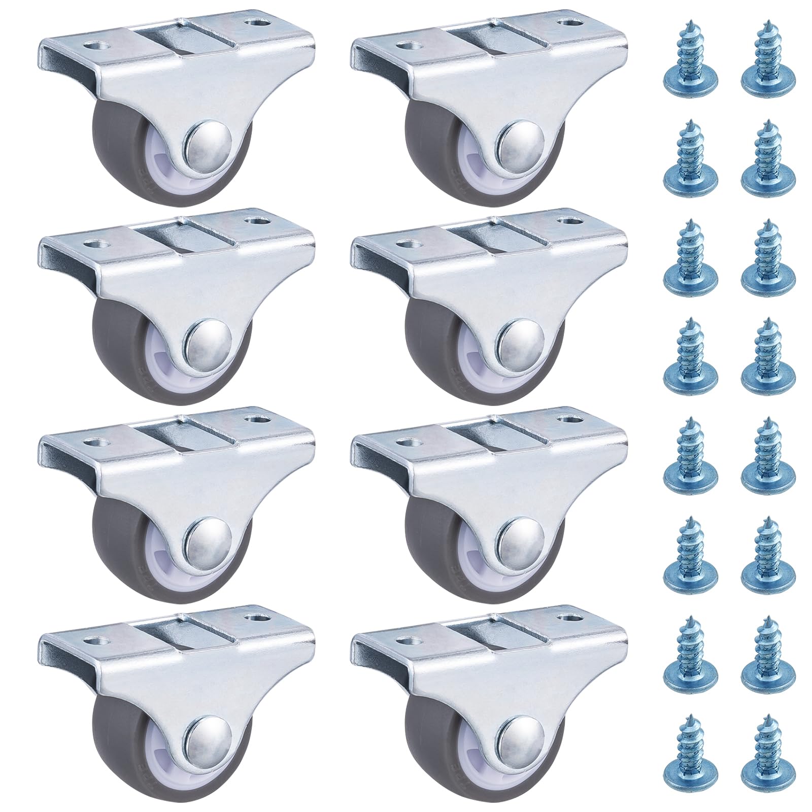 8 PCS Fixed Castors,Small Wheel Castors,Heavy Duty Casters,Silent Caster,for Furniture Appliances Drawer Equipment Fixed Castor Replacement