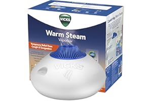 Vicks Warm Steam Vaporizer, Small to Medium Rooms, 1.5 Gallon Tank – Warm Mist Humidifier for Baby and Kids Rooms with Night 