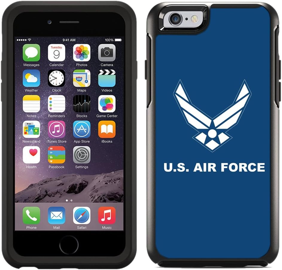 Teleskins Protective Designer Vinyl Skin Decals/Stickers Compatible with Otterbox Symmetry iPhone 6 Plus / 6S Plus Case - U.S.Aircompatible withce Blue Background Design Patterns - only Skins