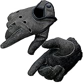 Milwaukee Leather MG7507 Men's Grey Perforated Leather Full Finger Motorcycle Hand Gloves W/Breathable ‘Open Knuckle’