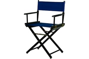 Casual Home Director's Chair ,Black Frame/Royal Blue Canvas,18" - Classic Height