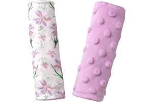 Boryokun Car Seat Strap Covers for Babies Soft Car Seat Belt Covers, Mink Car Seat Straps Shoulder Pads for Boys and Girls, Purple