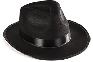 Funny Party Hats Black Gangster Hat - Black Fedora Hats - Costume Hats - Costume Accessories