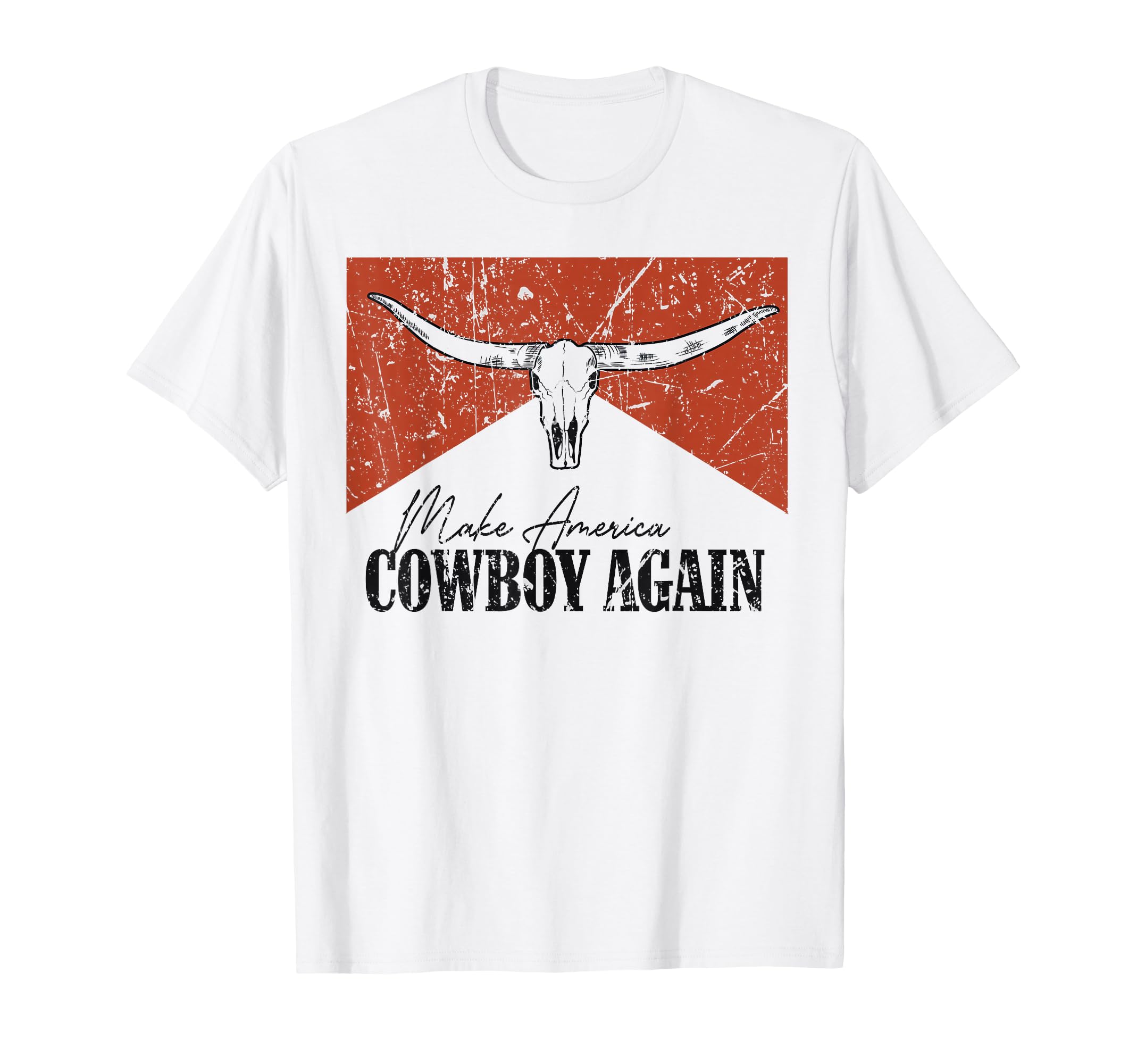 Photo 1 of Vintage Bull Skull Makes America A Cowboy Again Country T-Shirt m