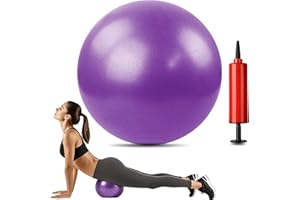 MoldFun Mini Yoga Pilates Ball 10 Inch for Stability Exercise Training Gym Anti Burst and Slip Resistant Balls with Inflatable Straw