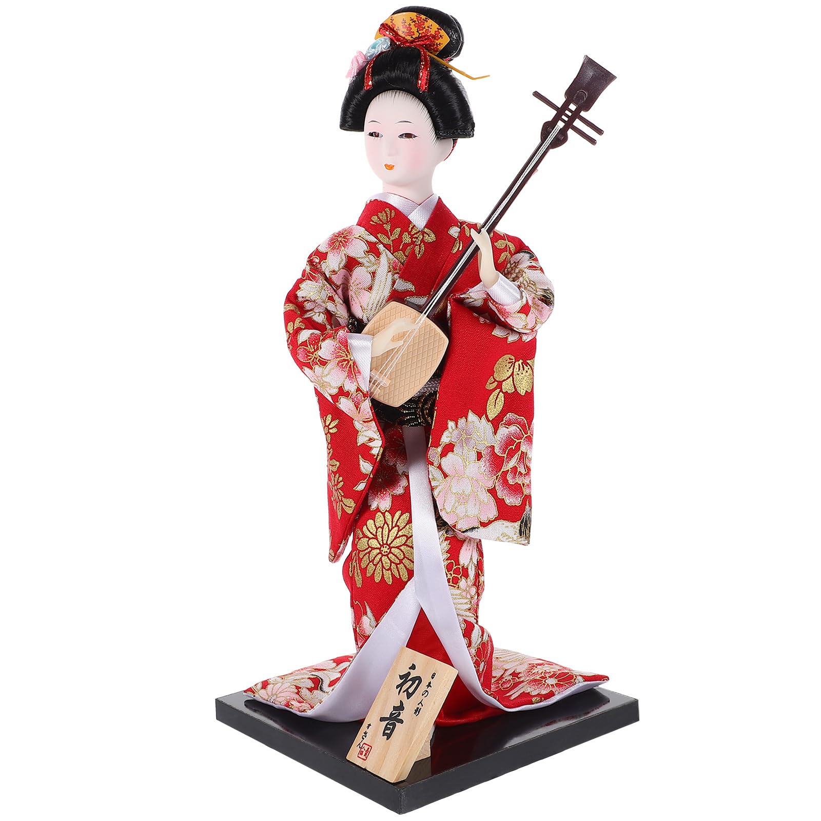 Cabilock Japanese Geisha Kimono Doll, Traditional Asian Kabuki Figurine, Elegant Oriental Decor for Home, Office, Car Dashboard, or Sushi Restaurant