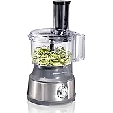 Hamilton Beach Food Processor & Vegetable Chopper for Slicing, Shredding, Mincing, and Puree, 10 Cups + Veggie Spiralizer mak